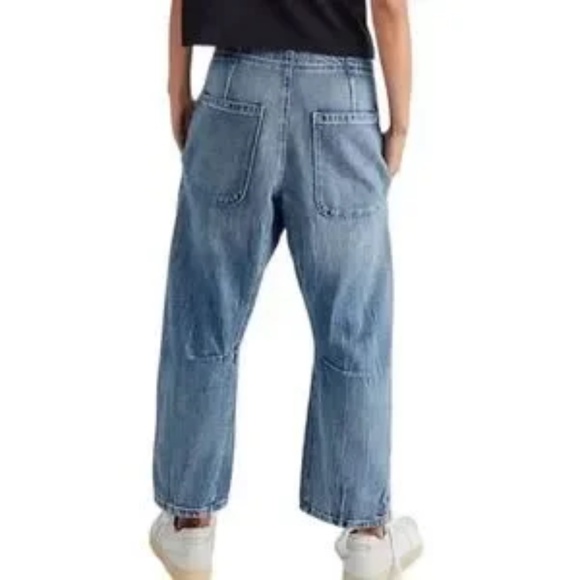 Free People We The Free Osaka Relaxed Low Slung Slouchy Tapered Cropped Jeans - Picture 4 of 6